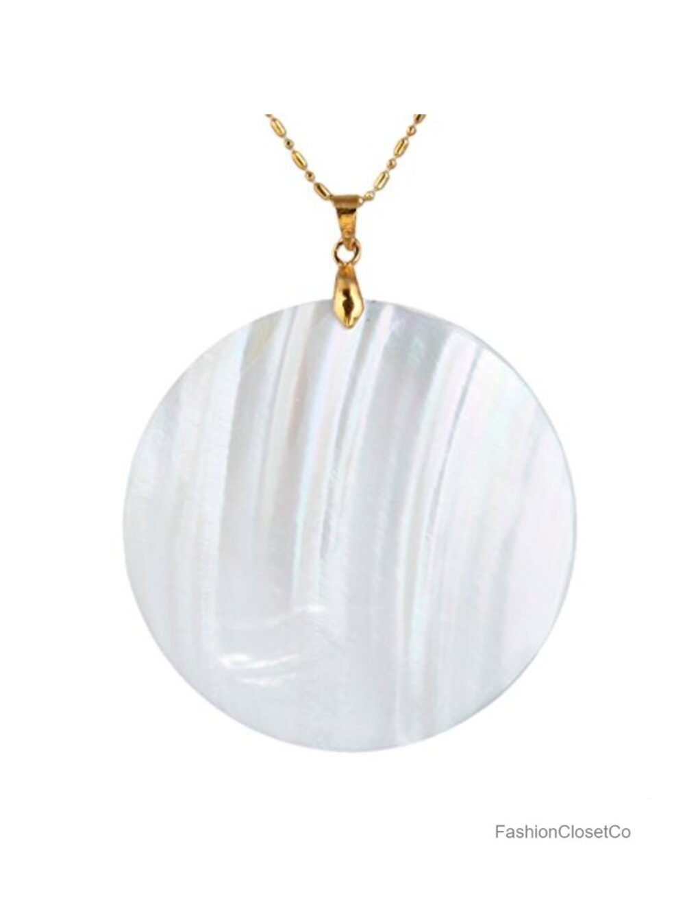Handmade Abalone Shell Pendant Necklace 22" Chain Wire Wrapped